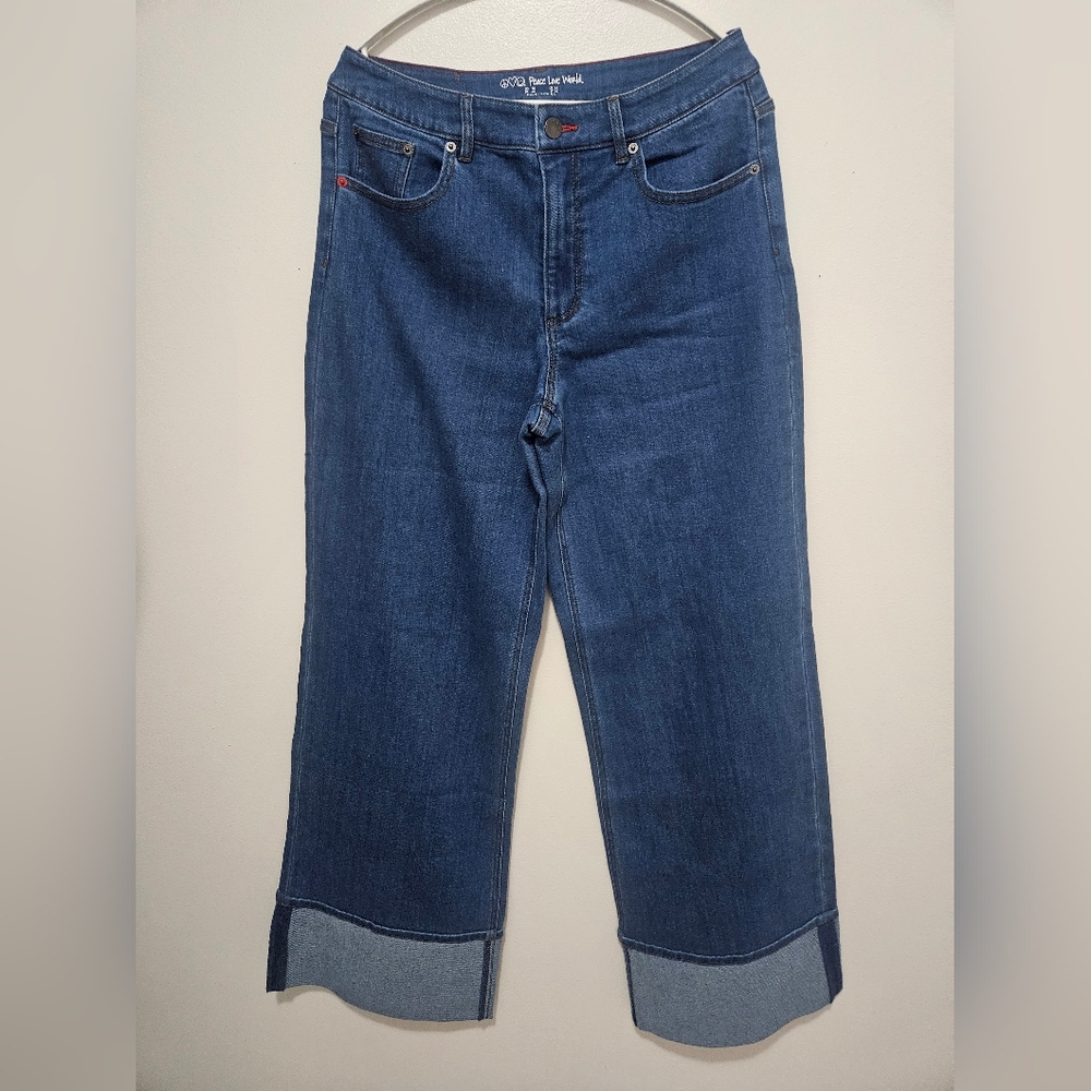 Peace Love World Full Length Cuffed Leg Jeans With Pintuck